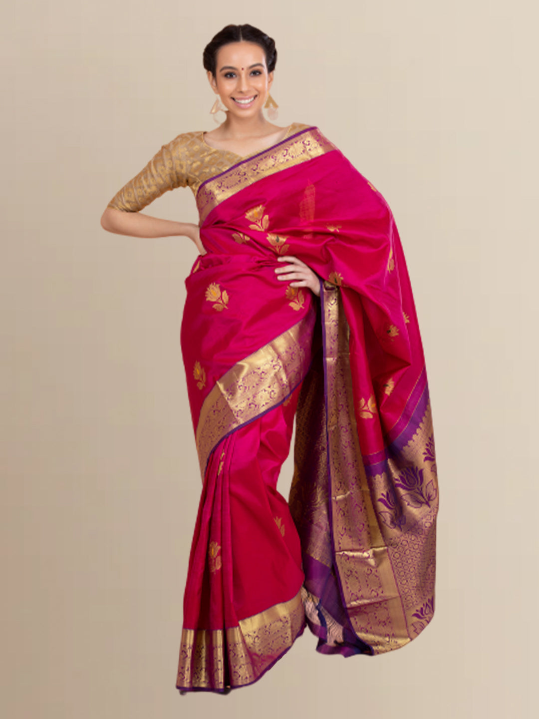 Pink Kanjivaram Saree