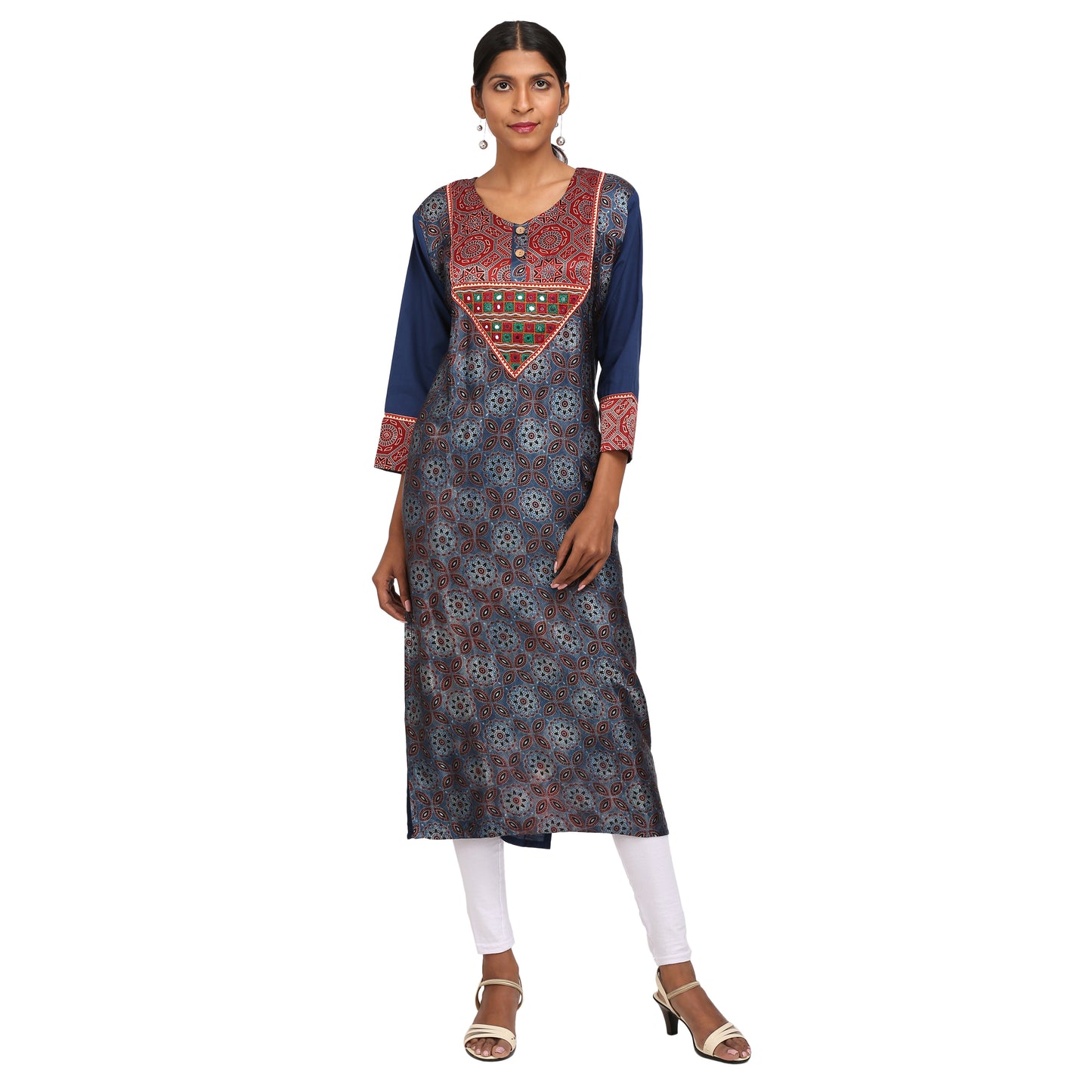Modal Silk Ajrakh Print Kurta