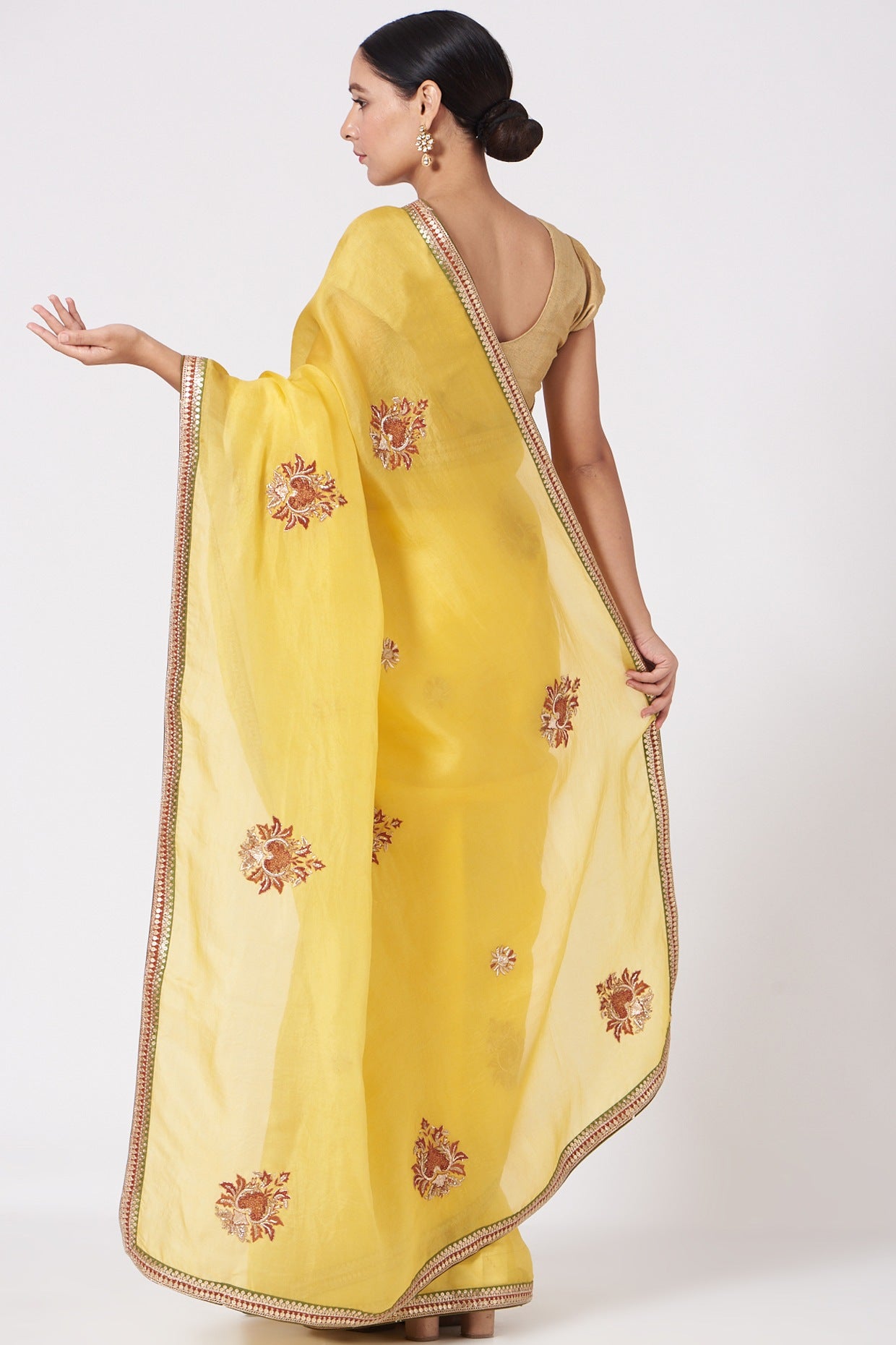 Yellow Organza Saree