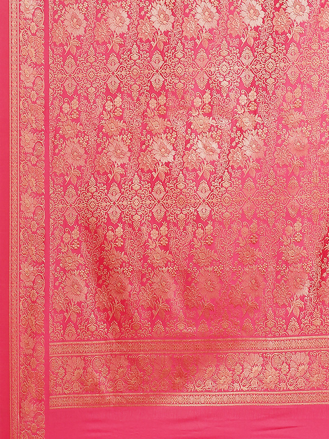 Red Silk Saree With Resham Thread Border