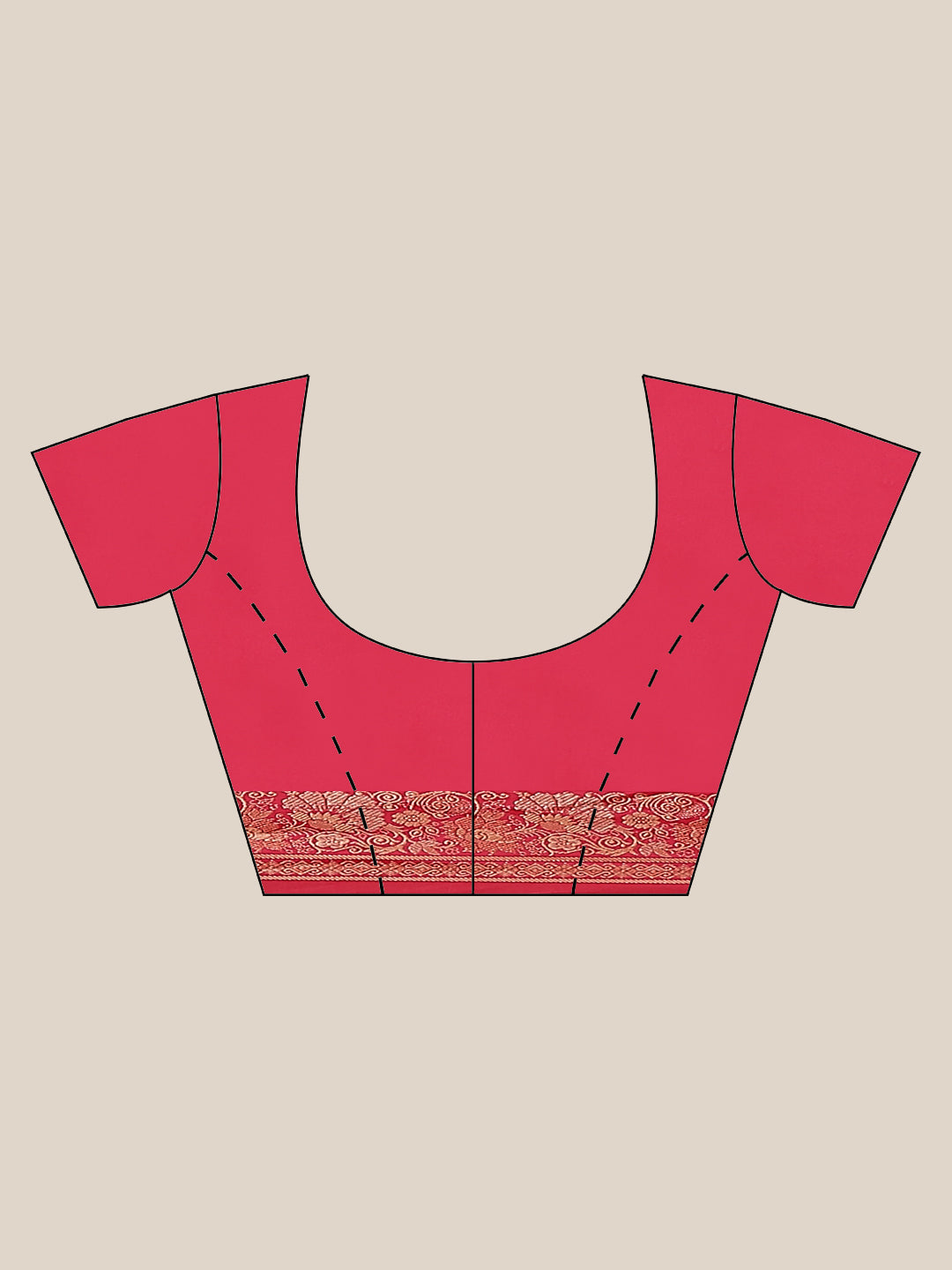Red Silk Saree With Resham Thread Border