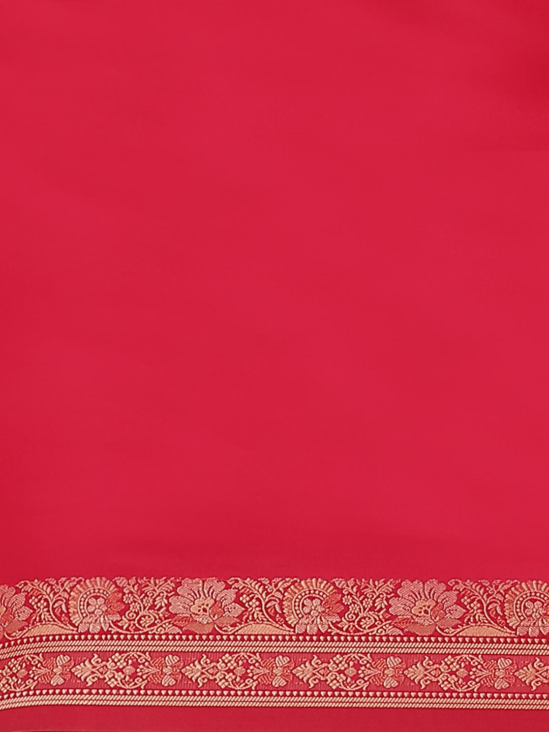 Tomato Red Saree With Resham Thread Border And Pallu