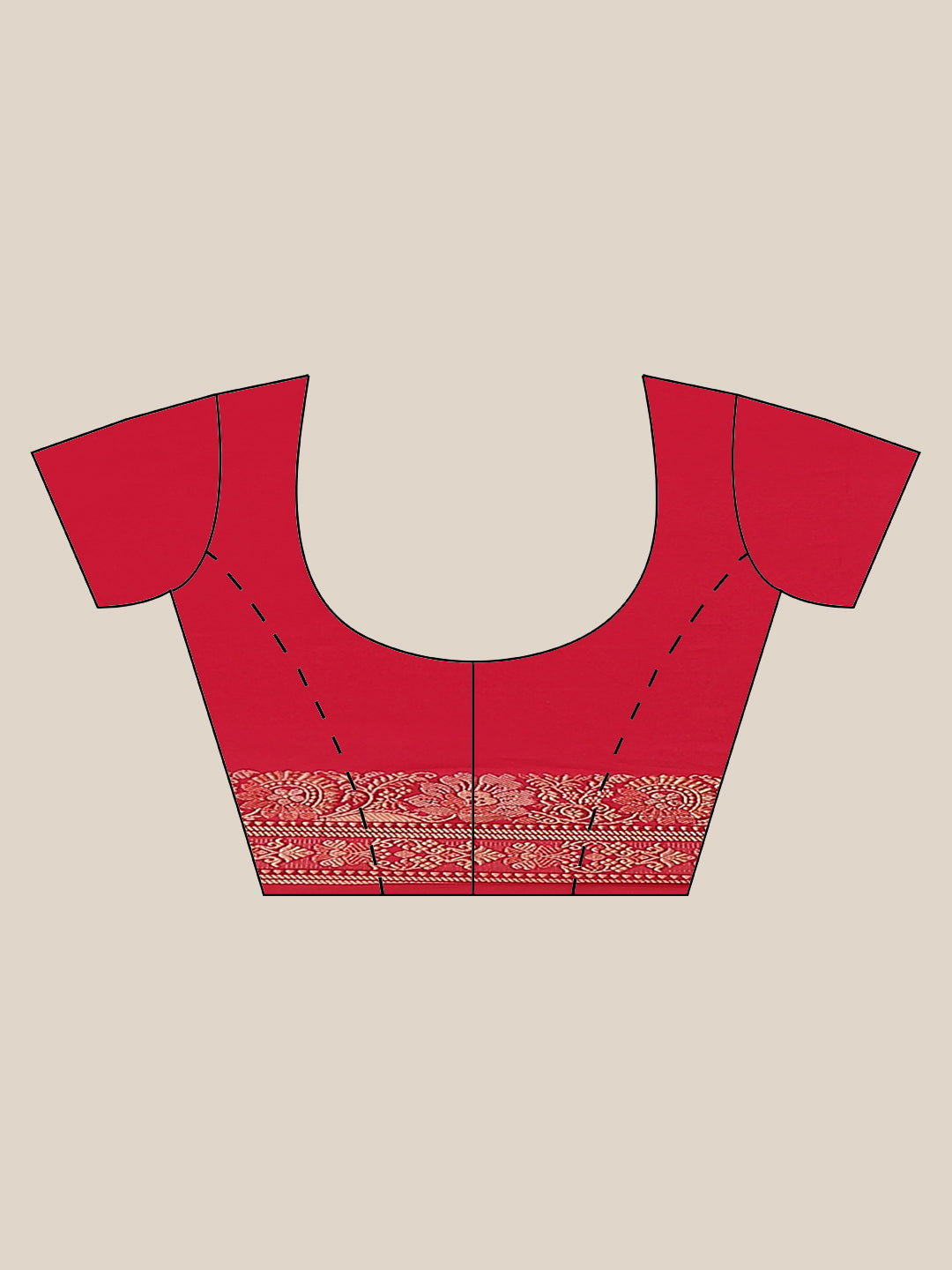 Tomato Red Saree With Resham Thread Border And Pallu