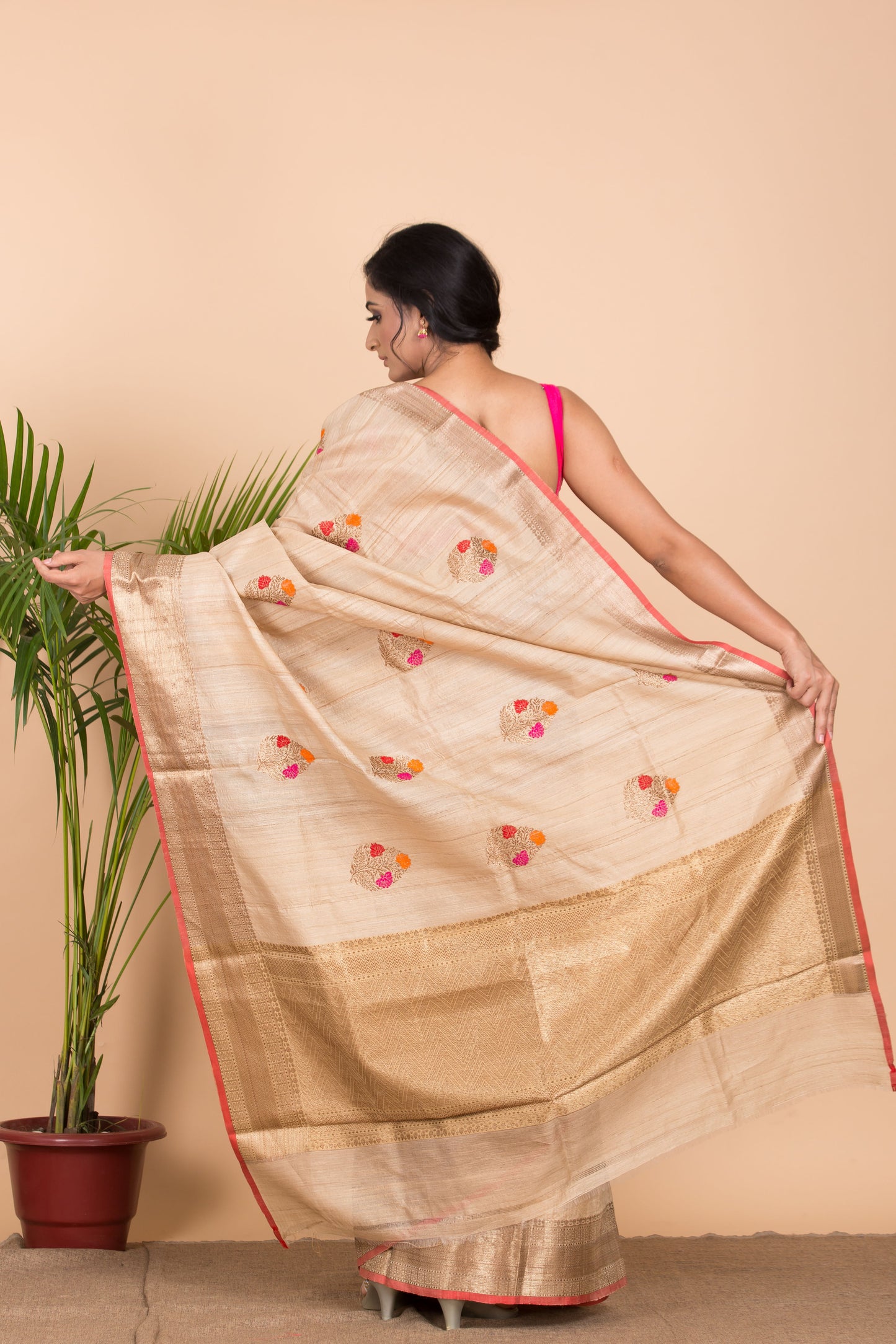 Tussar Meena Banarasi saree