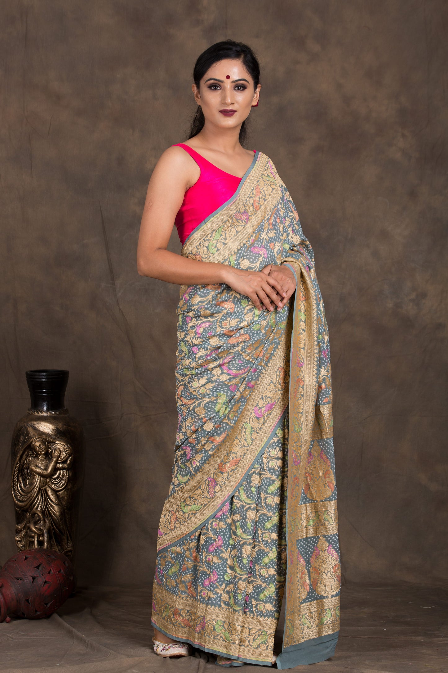 Aqsa Bandhani Saree