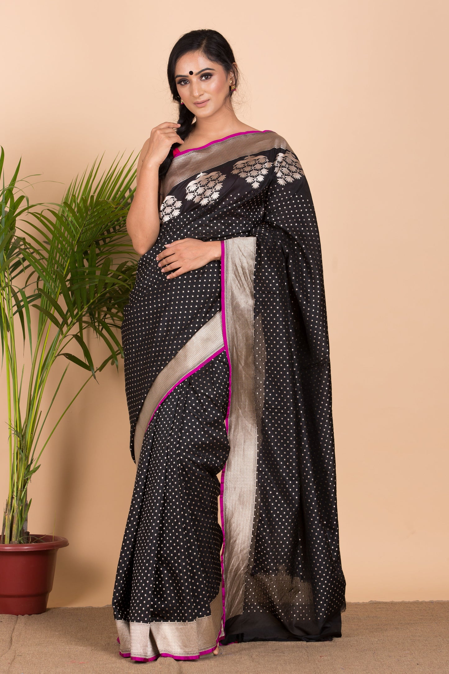 Black Banarasi Silk Saree