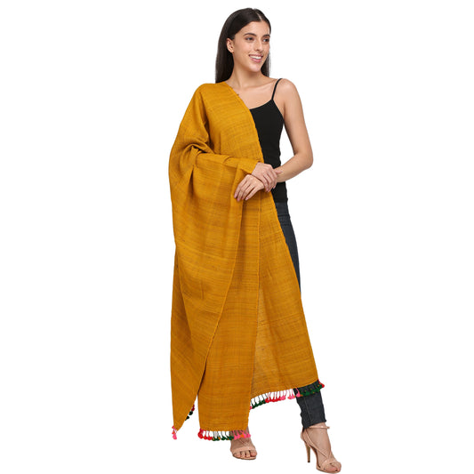 Mustard Bhujodi Hand Woven Shawl