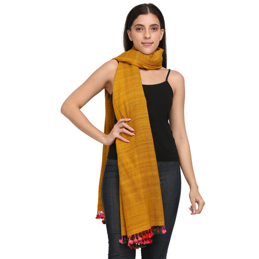 Mustard Bhujodi Hand Woven Shawl