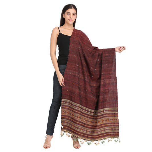 Brown Bhujodi  Hand Woven Shawl