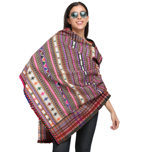 Multicoloured Bhujodi  Hand Woven Shawl