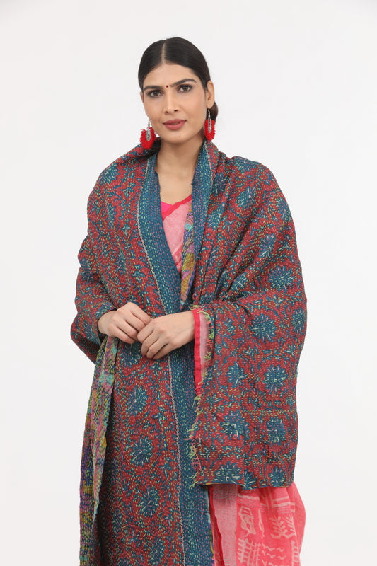 Kantha Work Silk Dupatta