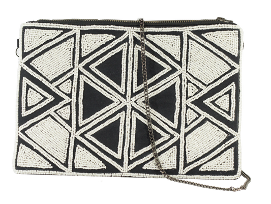Black and White handicraft Clutch